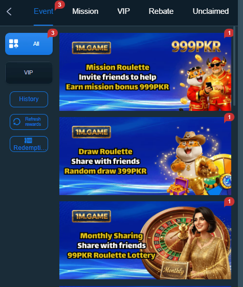 1M Game offer and rewards