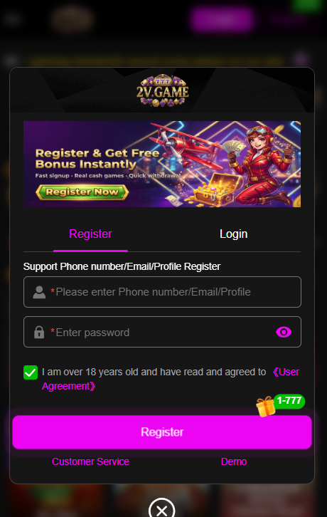 2V Game registration guide