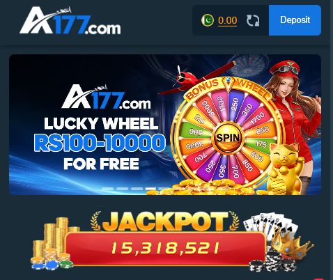 A177 Game landing page and promotions